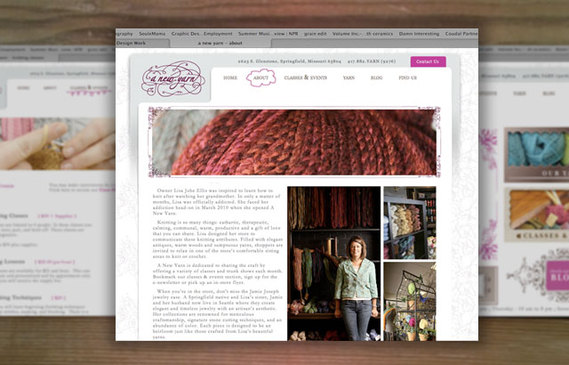 A New Yarn web design by Tonia Dee